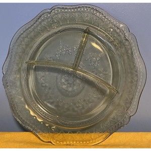 Federal Glass PATRICIAN AMBER 11" Grill Plates Depression Glass Divided 1933 EUC